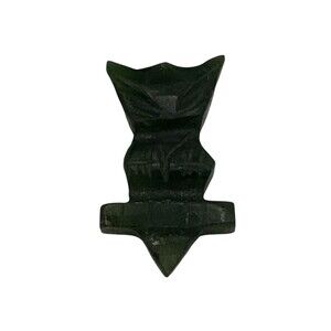 Mini Jade Owl Figurine Carved Stone Talisman Good Luck Charm Boho Pocket Totem